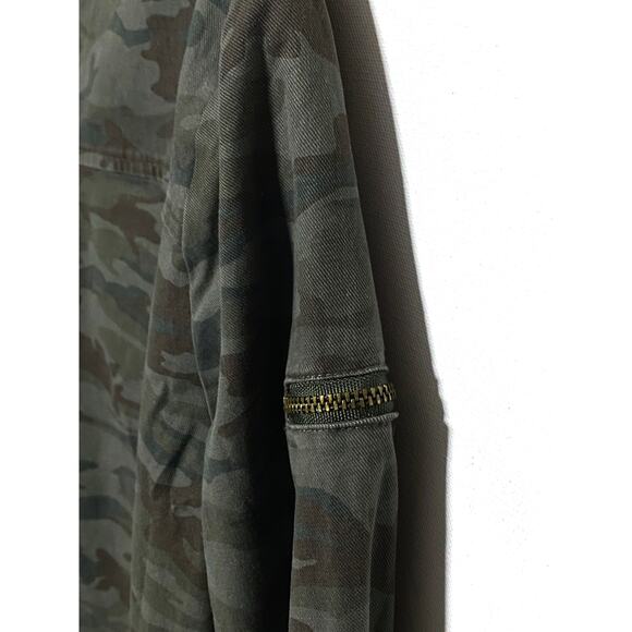 Willow & Clay Patches Military Style Utility Jacket Womens XS Zip Snaps Camo Y2K - Picture 8 of 10